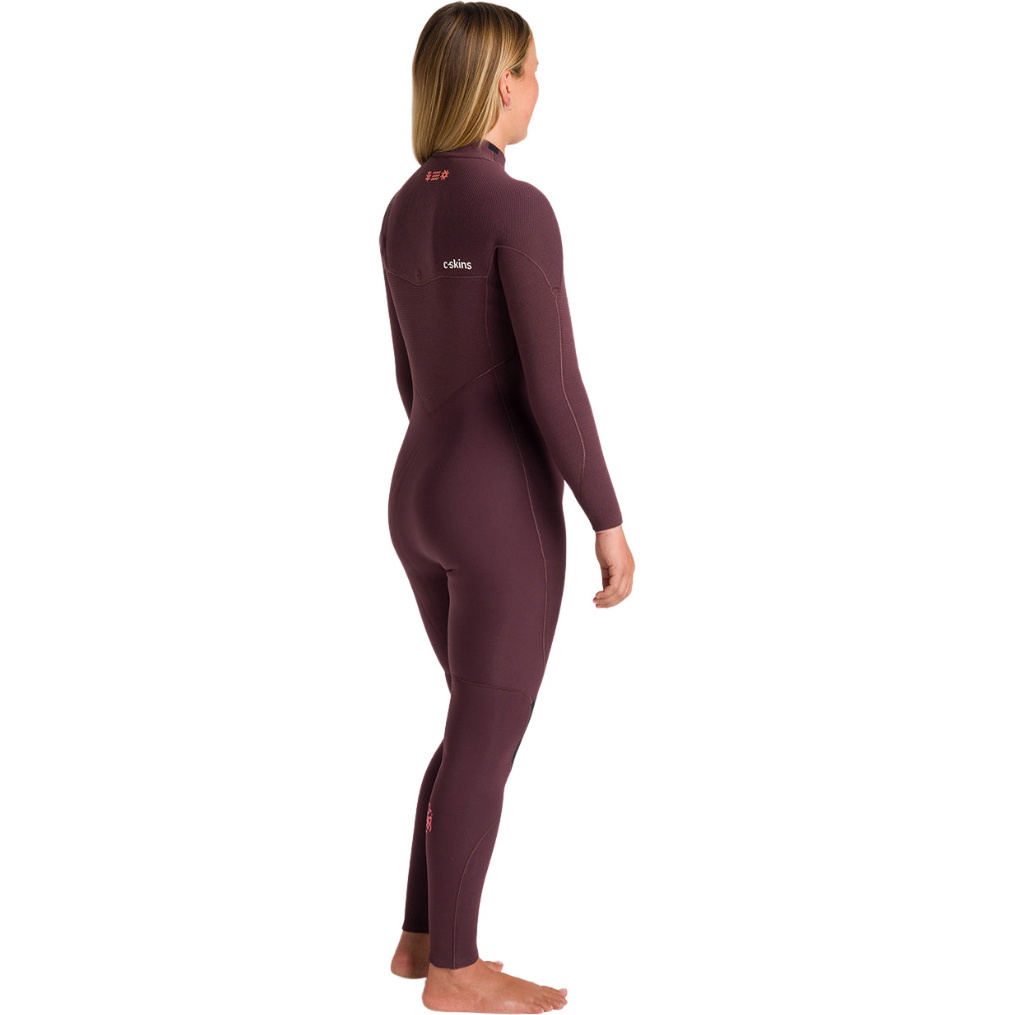 2026 C-Skins Womens NuWave ReWired 4/3mm Chest Zip Wetsuit C-NRW43WCZ - Rust / Rust X